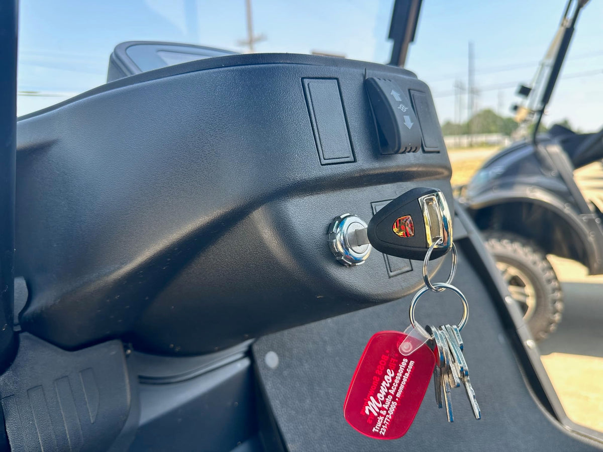 Monroe brand packaging signals a reliable upgrade for ICON golf cart accessories.
