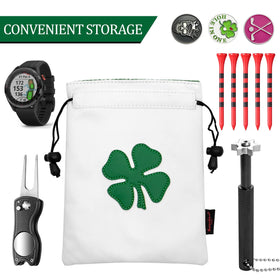 Montela Golf bag-attachment pouch stays within easy reach on your golf bag.