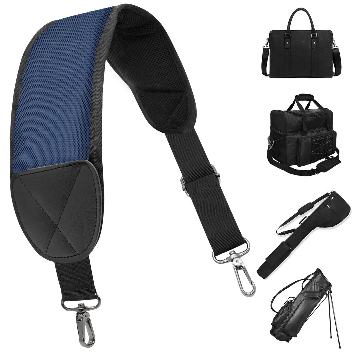 Montela Golf bag strap with swivel clip for quick bag attachment