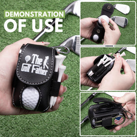 Montela Golf pouch with belt clip keeps essentials secure during play.