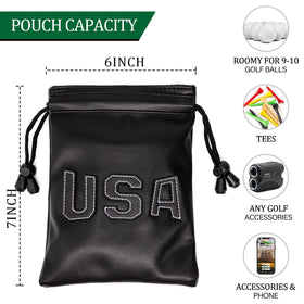 Montela Golf drawstring closure keeps valuables secure during swings and walks.