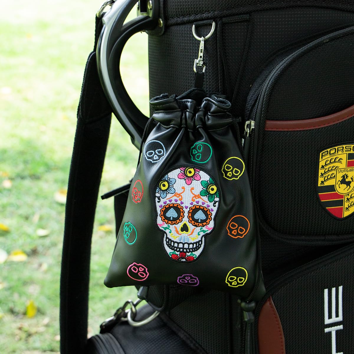Montela Golf pouch measures 6x7 inches for compact storage.