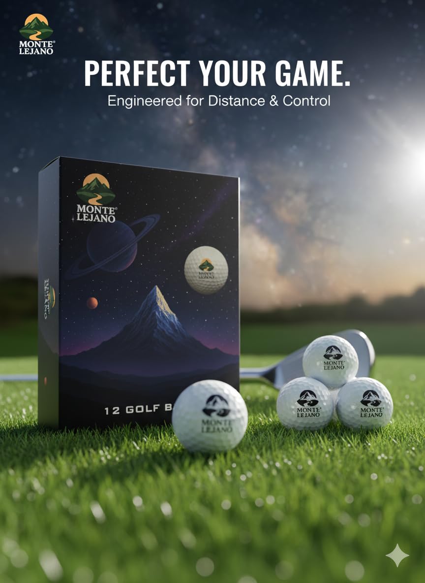 Montelejano 12 premium golf balls delivering straight flight for precise shots.