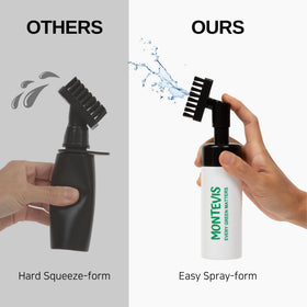 MONTEVIS nylon-bristle brush removes dust and rust from clubs.