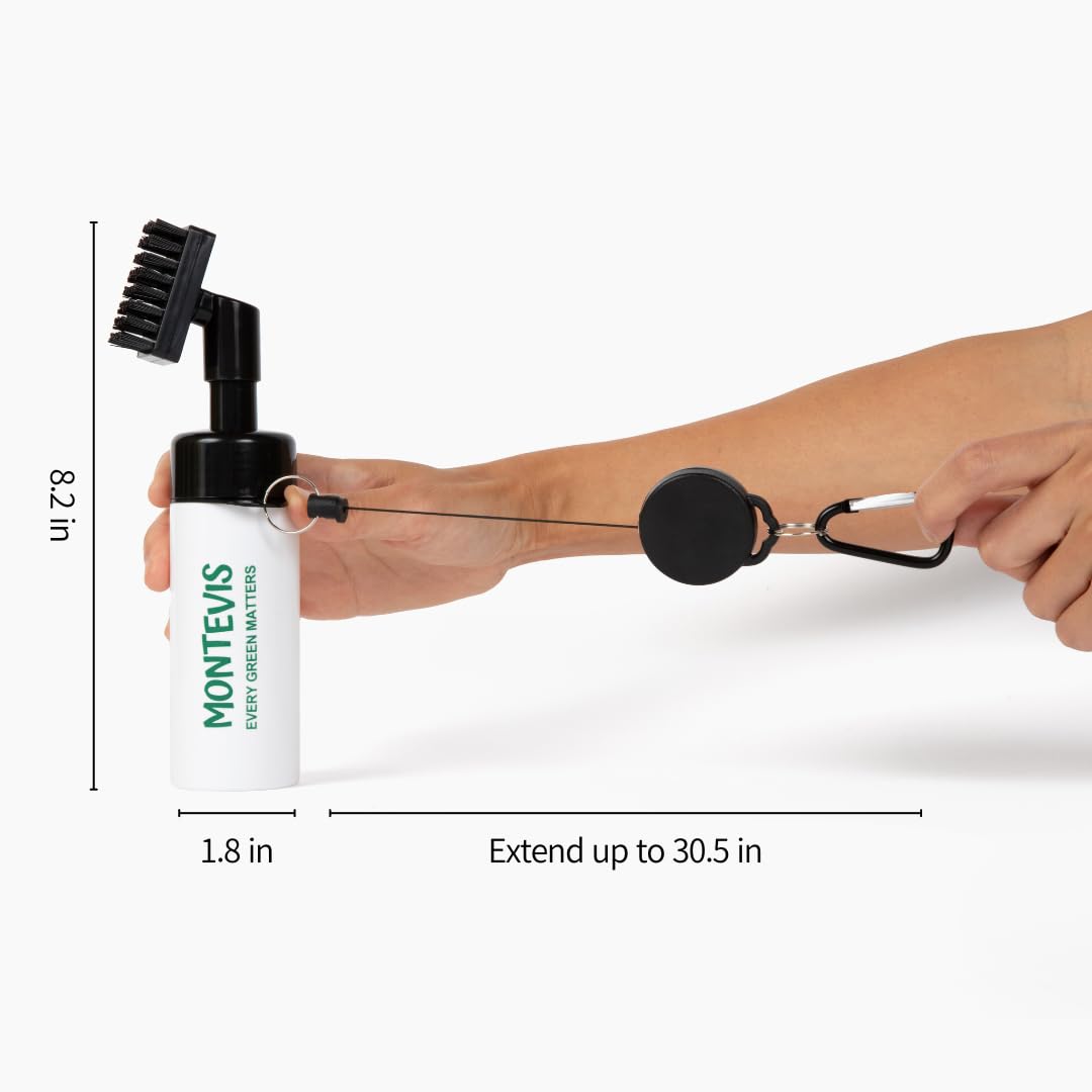 MONTEVIS compact brush holds 5-ounce water for quick rounds.