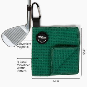 MONTEVIS microfiber towel double-layer design for on-course durability.