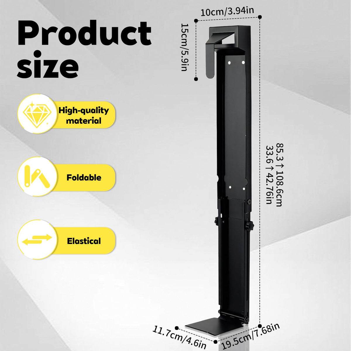 MOONACE foldable design with adjustable height for flexible installation.