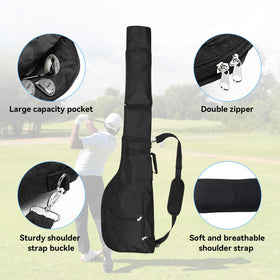 Moreen mini golf bag folds flat when not in use for easy storage.