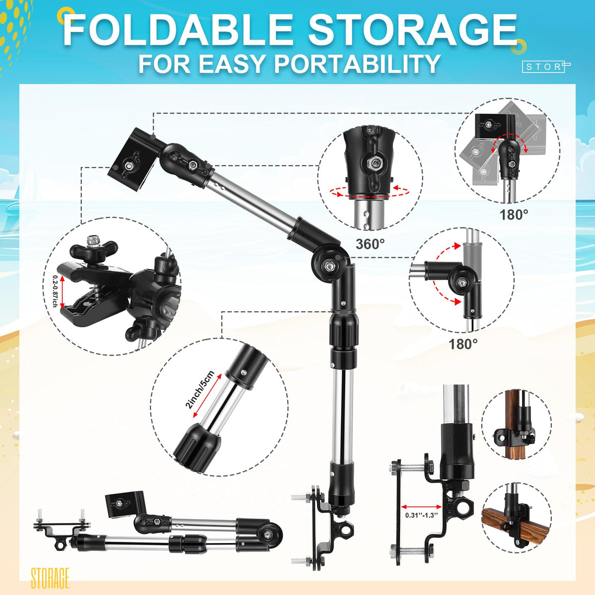 MorningRo adjustable clamp and tilting arm for versatile mounting.