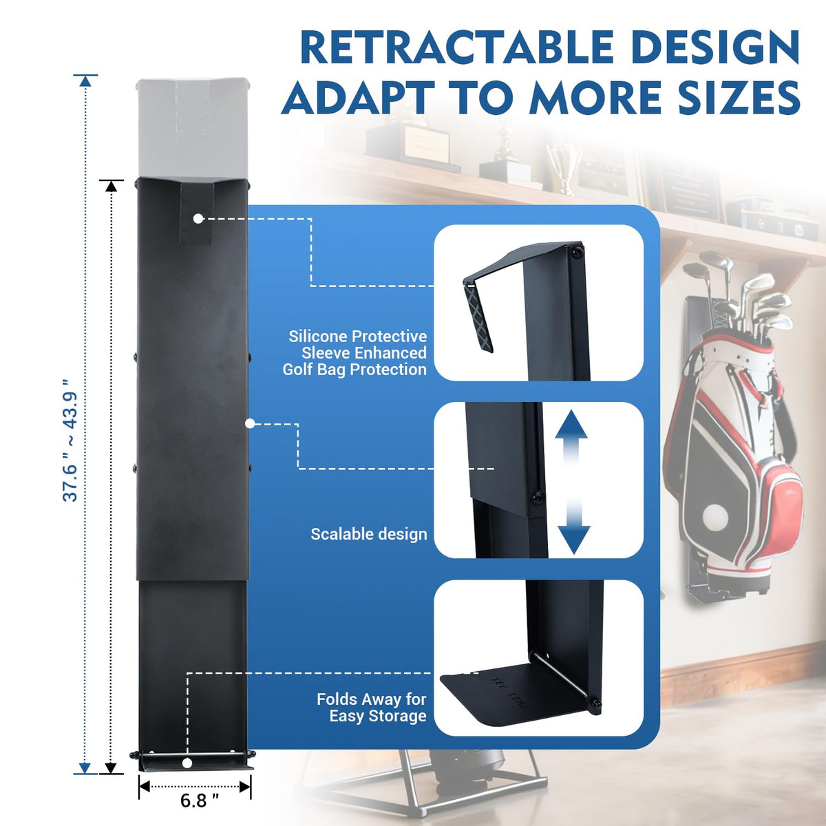 Moroayop adjustable height rail adapts to most bags for versatile storage.