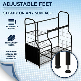 Morvat golf storage rack with clear assembly guide for quick setup.