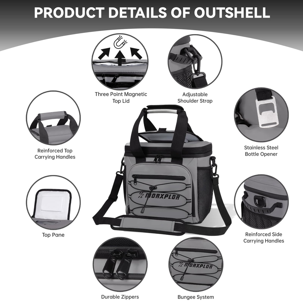 MORXPLOR 12-can capacity soft cooler ready for beverages on the fairway.