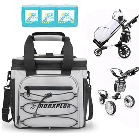 MORXPLOR golf cart cooler with magnetic lid on course for quick access