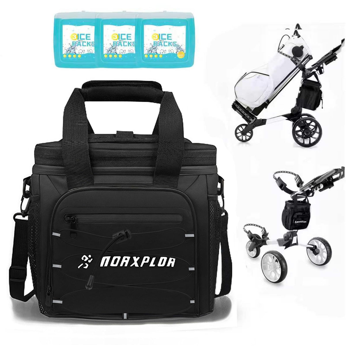 MORXPLOR golf cart cooler with magnetic lid for quick access to drinks