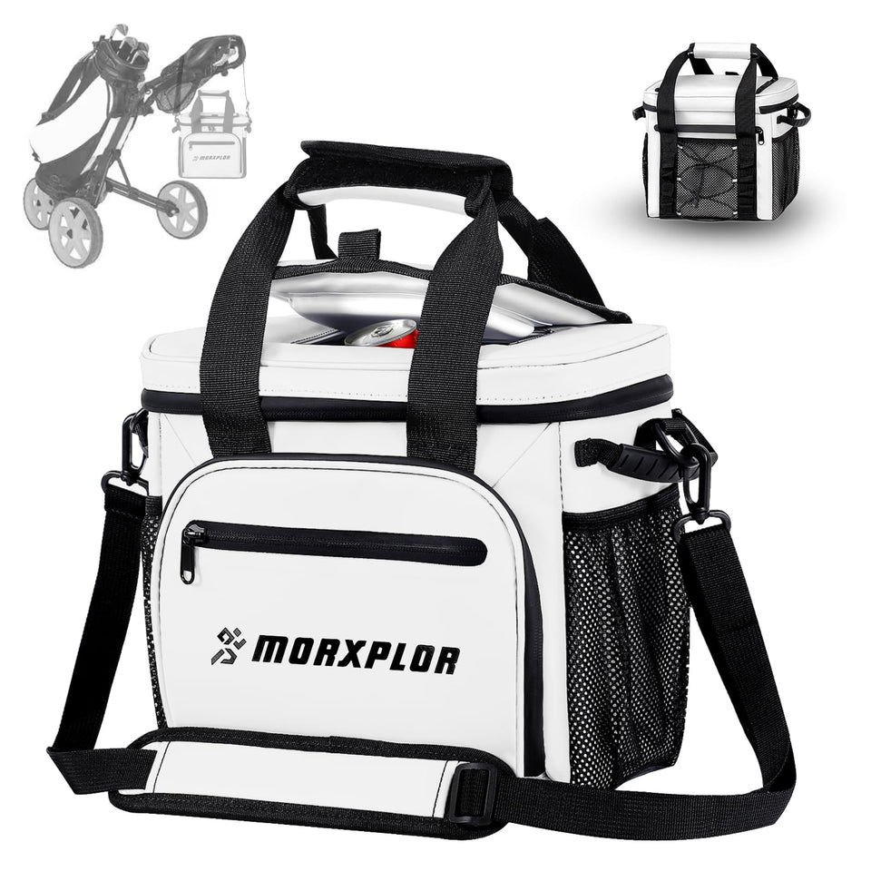 MORXPLOR golf cart cooler with magnetic lid for easy course access