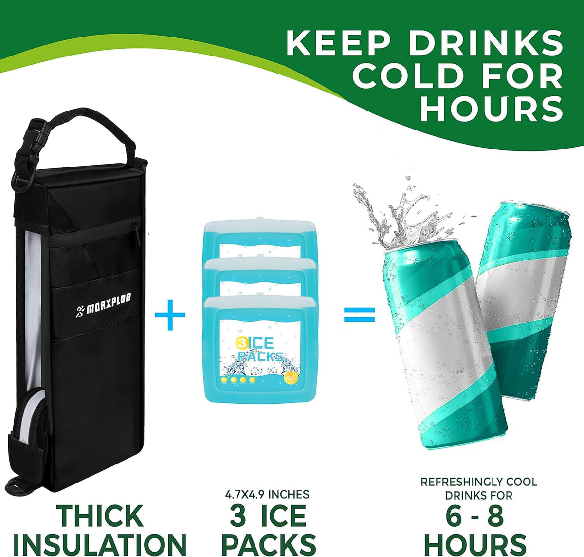 MORXPLOR Golf Cooler Bag with open lid showcases cans for quick refreshment
