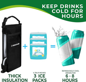 MORXPLOR Golf Cooler Bag with open lid showcases cans for quick refreshment