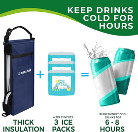 Slim MORXPLOR cooler fits inside most golf bags for easy transport.