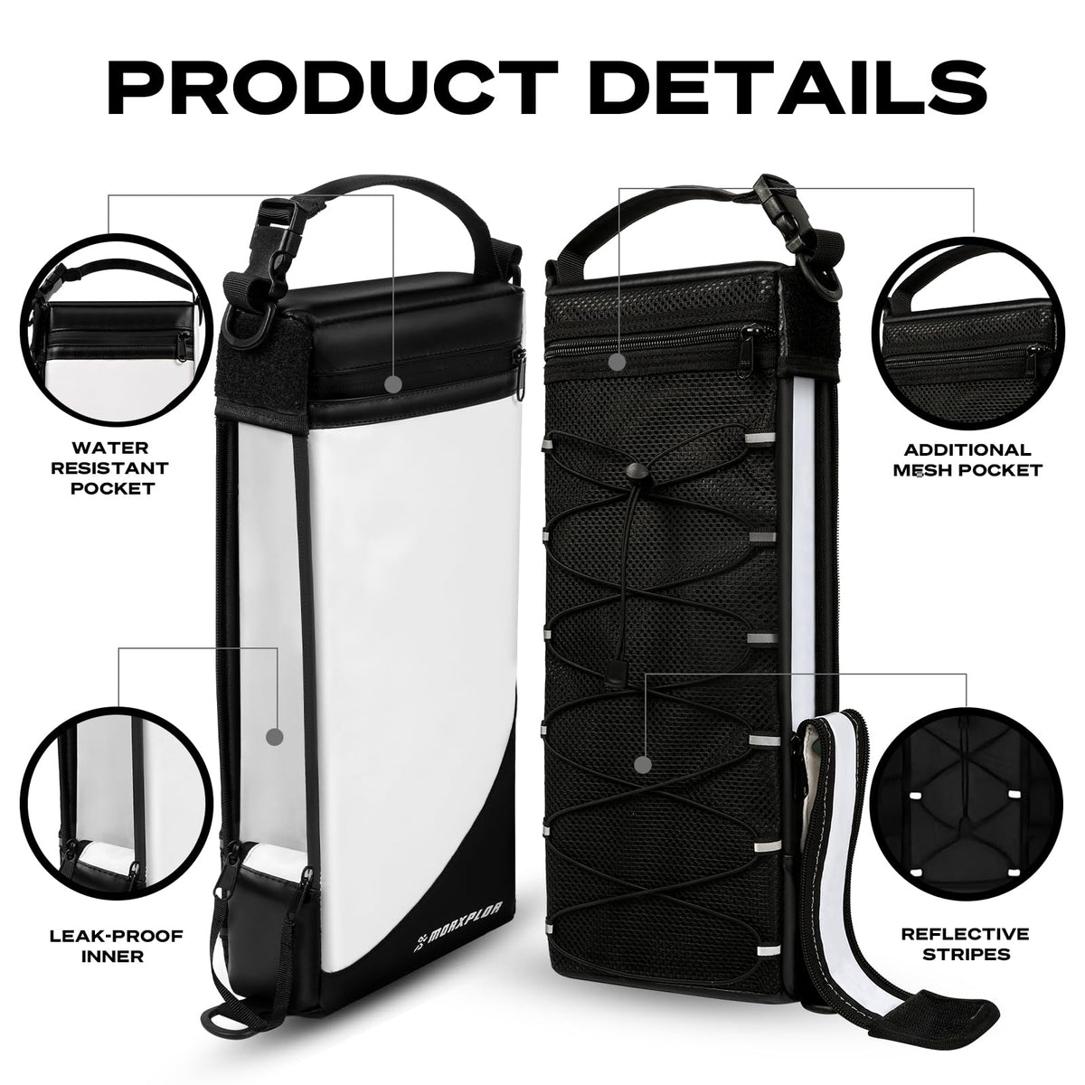 Rugged zippers on the MORXPLOR cooler bag stand up to rounds and travel.