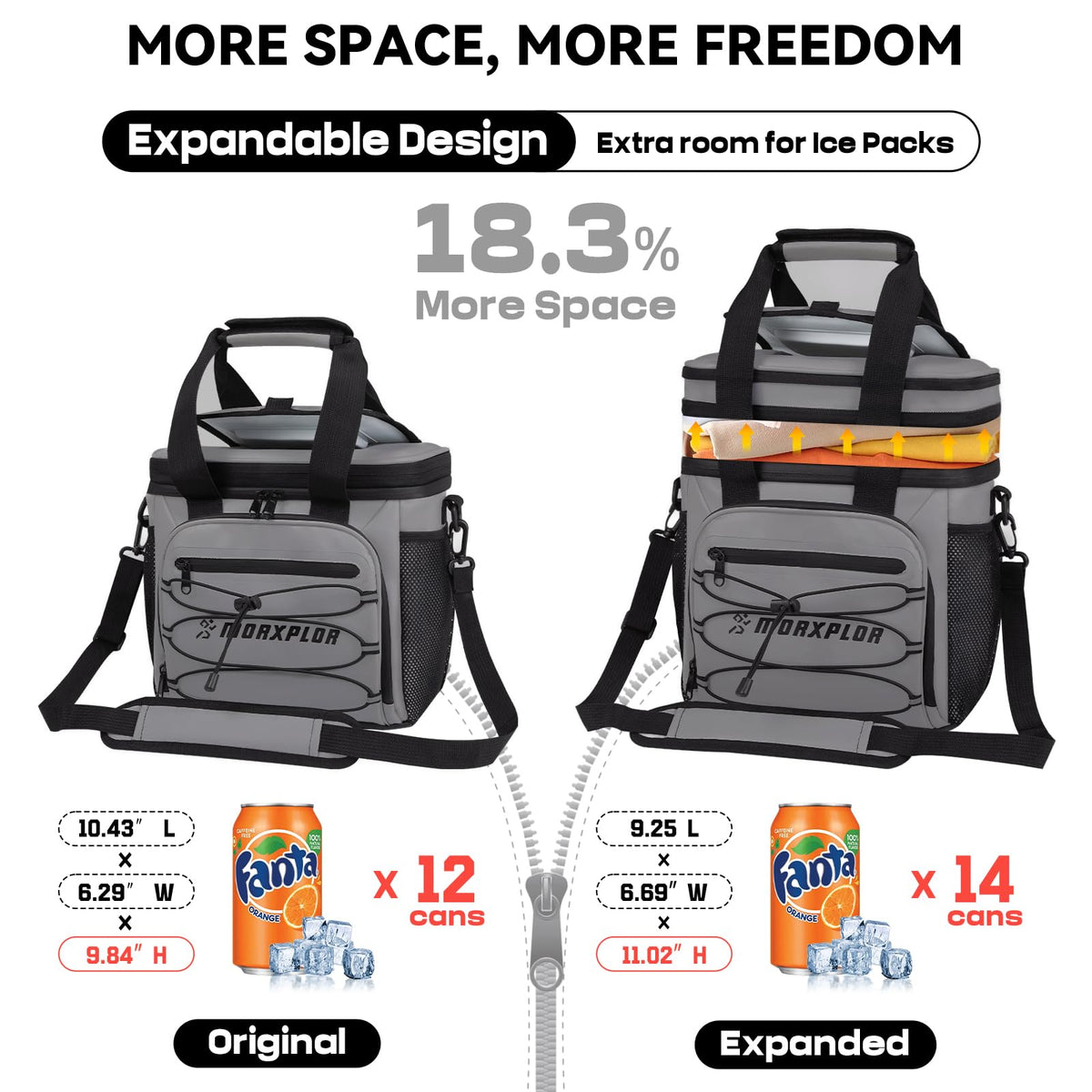 MORXPLOR multi-pocket design keeps snacks and gear organized.