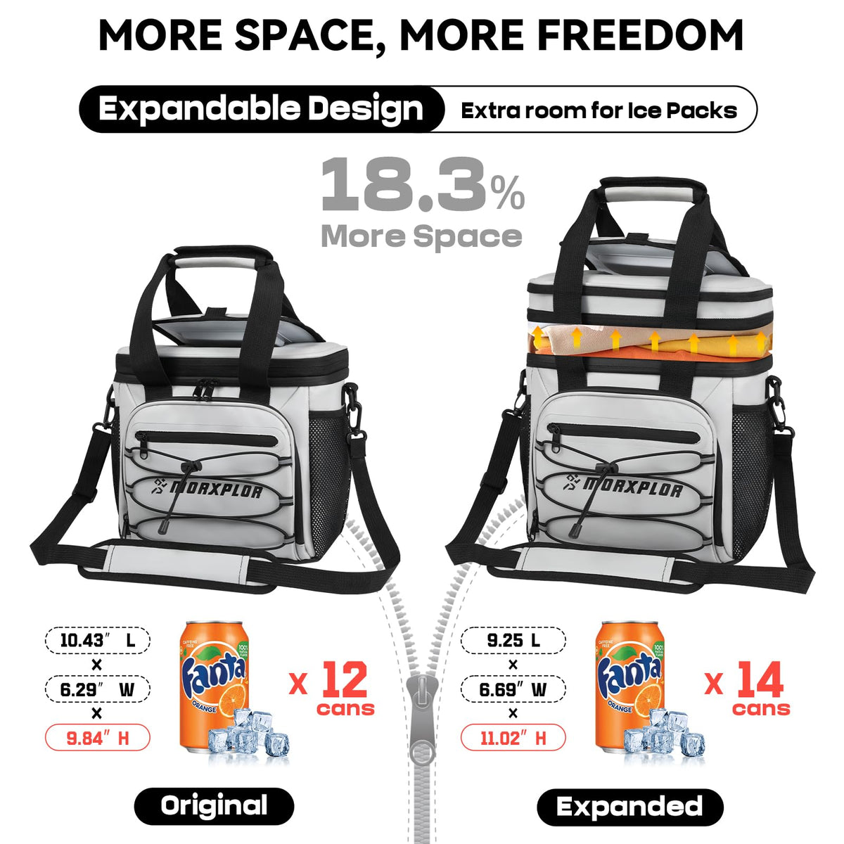 MORXPLOR adjustable shoulder strap and grab handle for versatile carrying