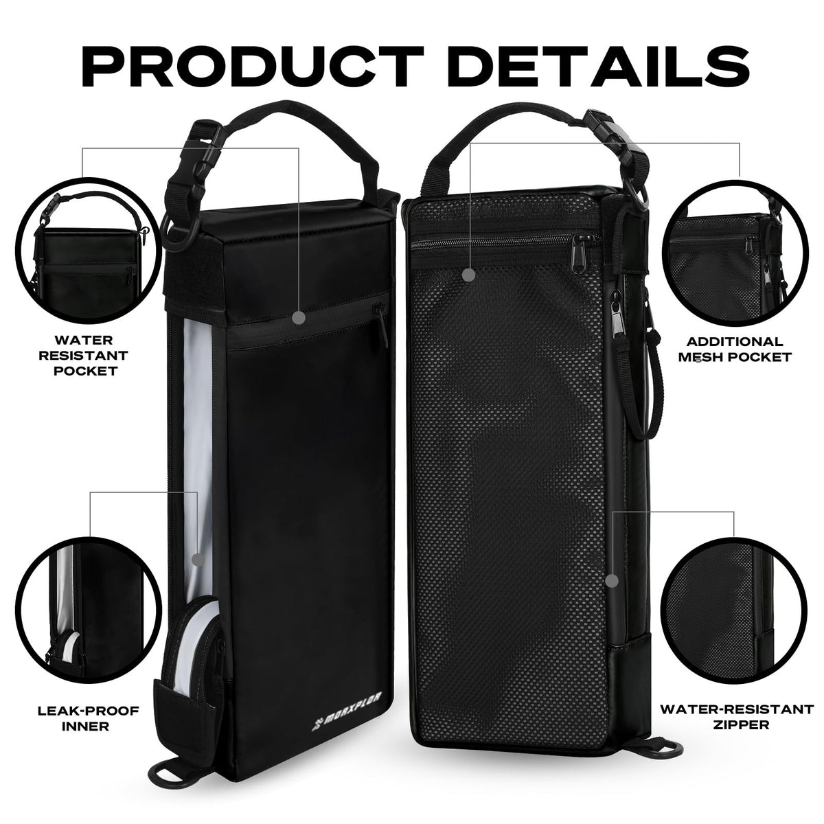 MORXPLOR soft cooler bag in a golf bag demonstrates slim design.