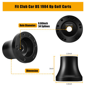 MOSNAI aluminum adapter for Club Car DS installs quickly with existing wheel setup.