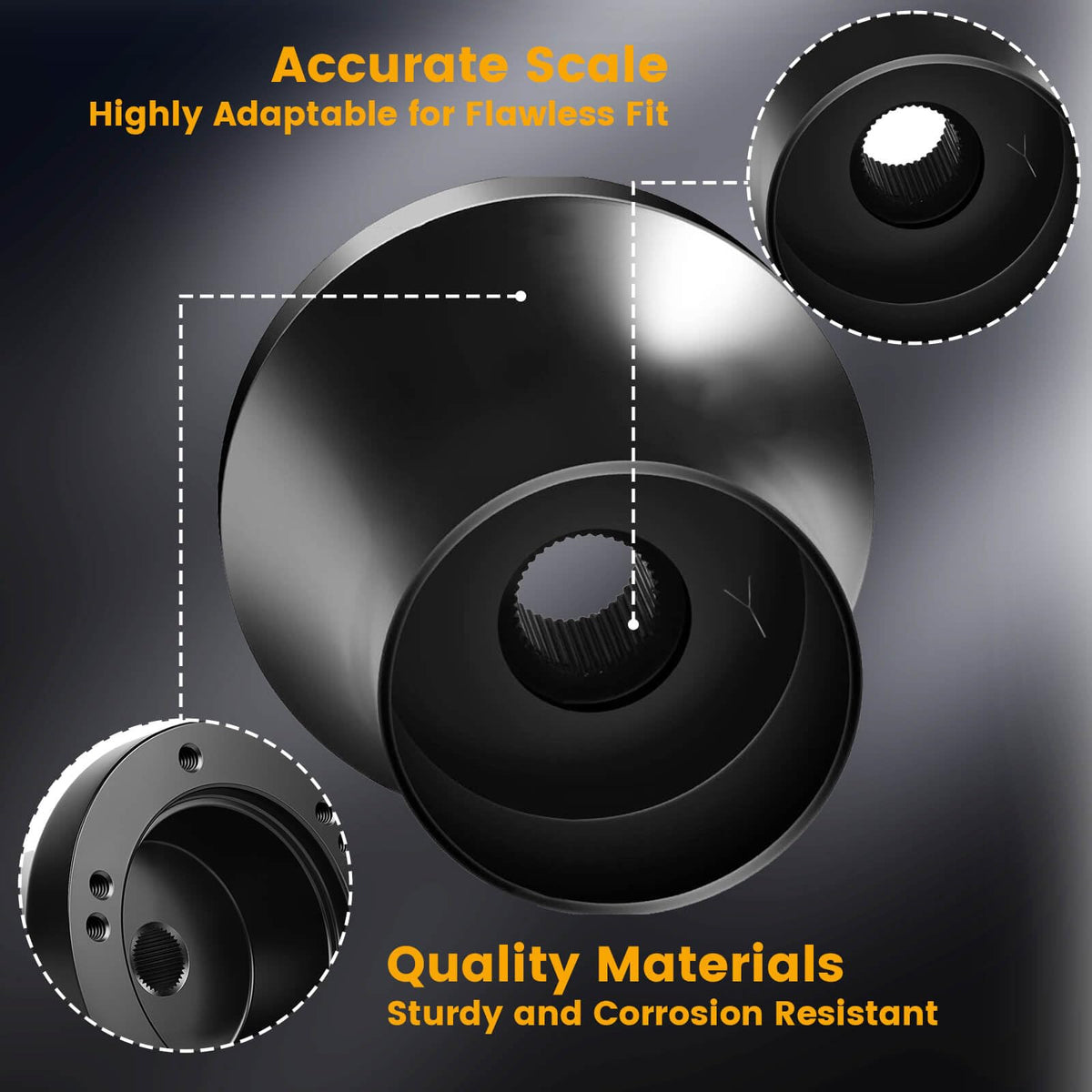 MOSNAI 5-6 hole compatibility hub ensures secure connection.