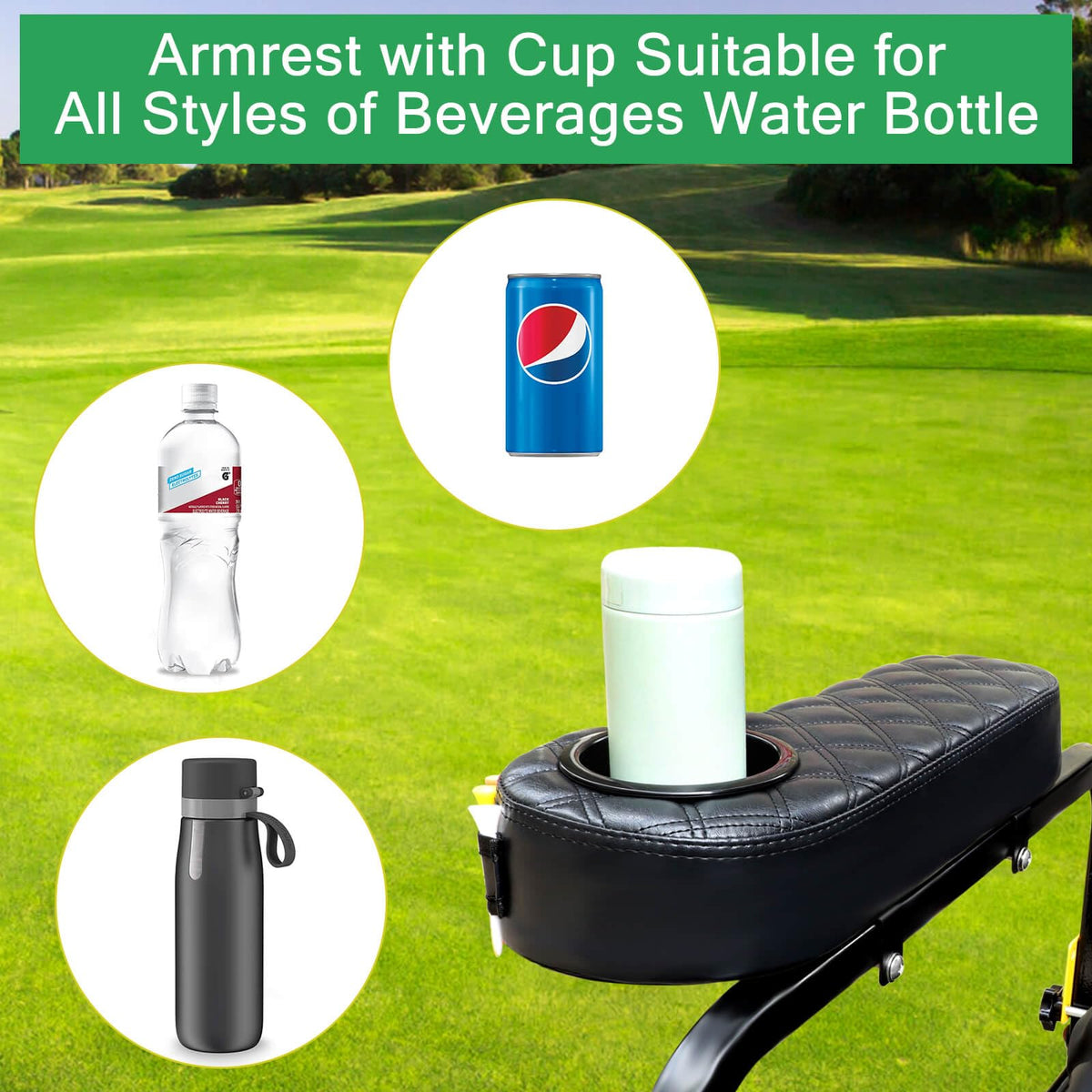 MOSNAI armrest fits 1-inch square tubes on EZGO Club Car Yamaha.