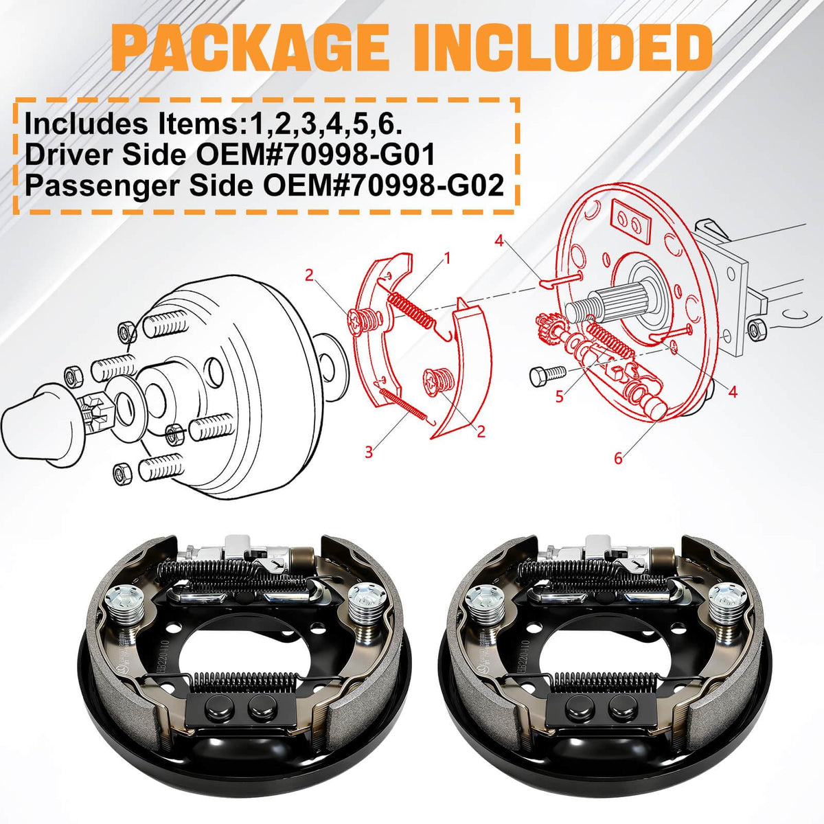 MOSNAI brake backing plate cover for protective housing.