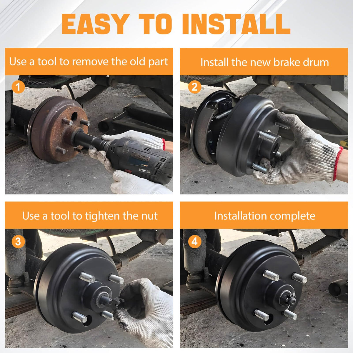 MOSNAI brake drum installation reminder with required hardware