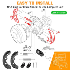 MOSNAI brake shoe clamp springs kit part shown for secure assembly.