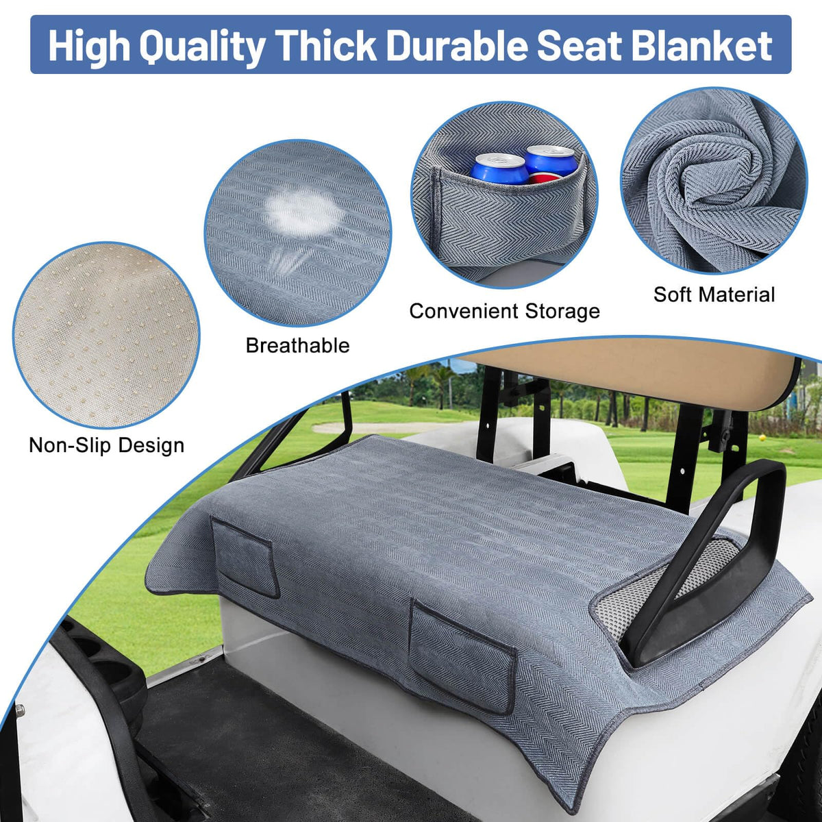 MOSNAI breathable polyester mesh keeps you cool on warm rounds.