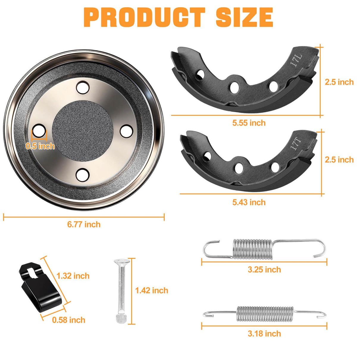 MOSNAI Club Car brake drum part — close-up showing center-hole absence.