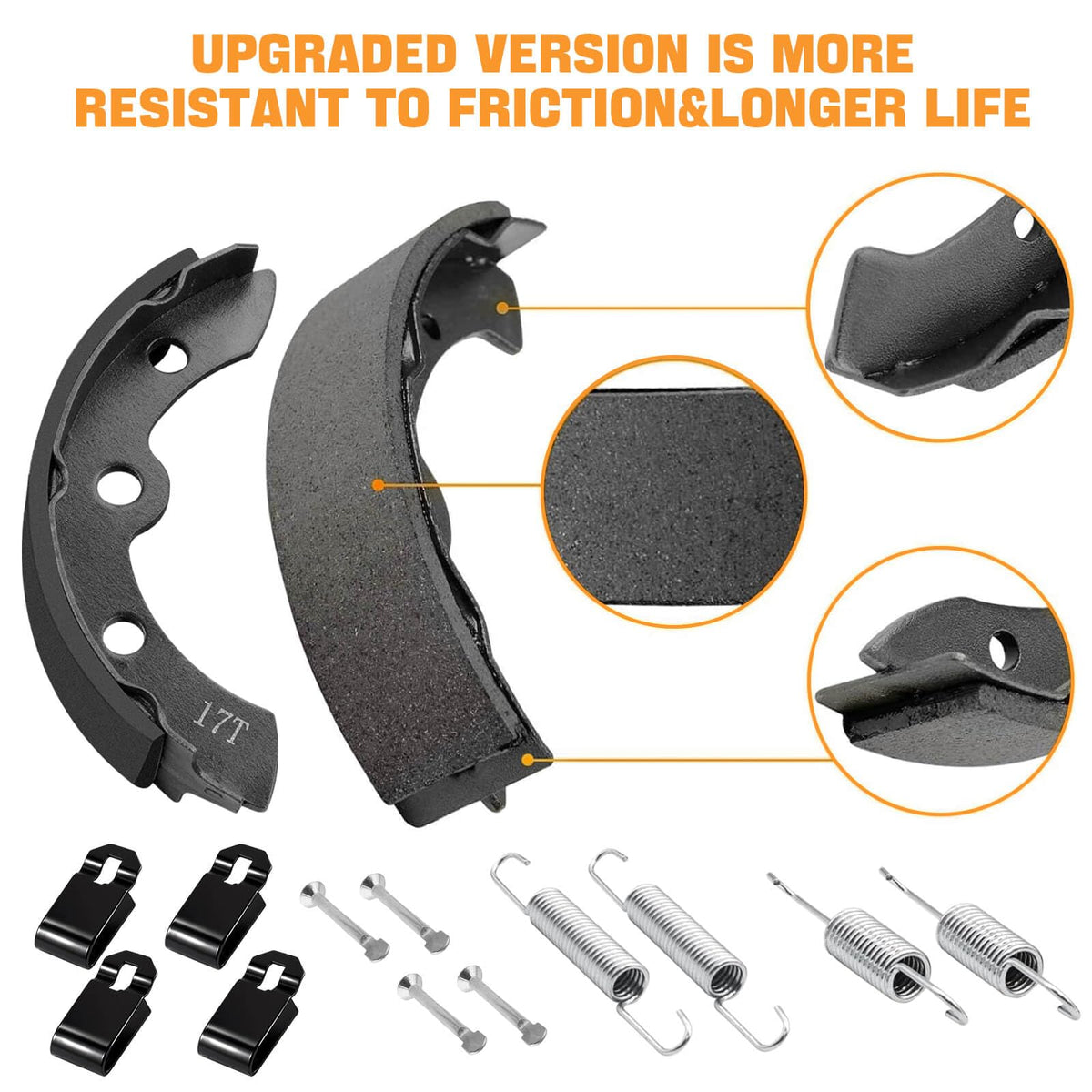 MOSNAI Club Car brake shoes short and long — precise fit.
