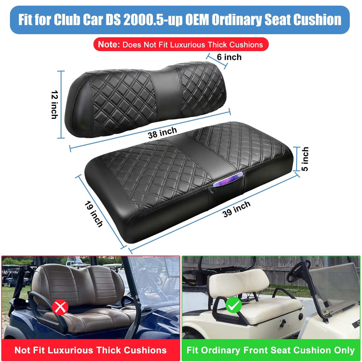 MOSNAI Club Car DS backrest cover adds luxury stitching and protection