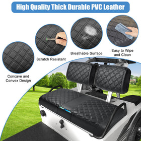 MOSNAI PVC leather seat cover showing smooth texture and easy cleaning