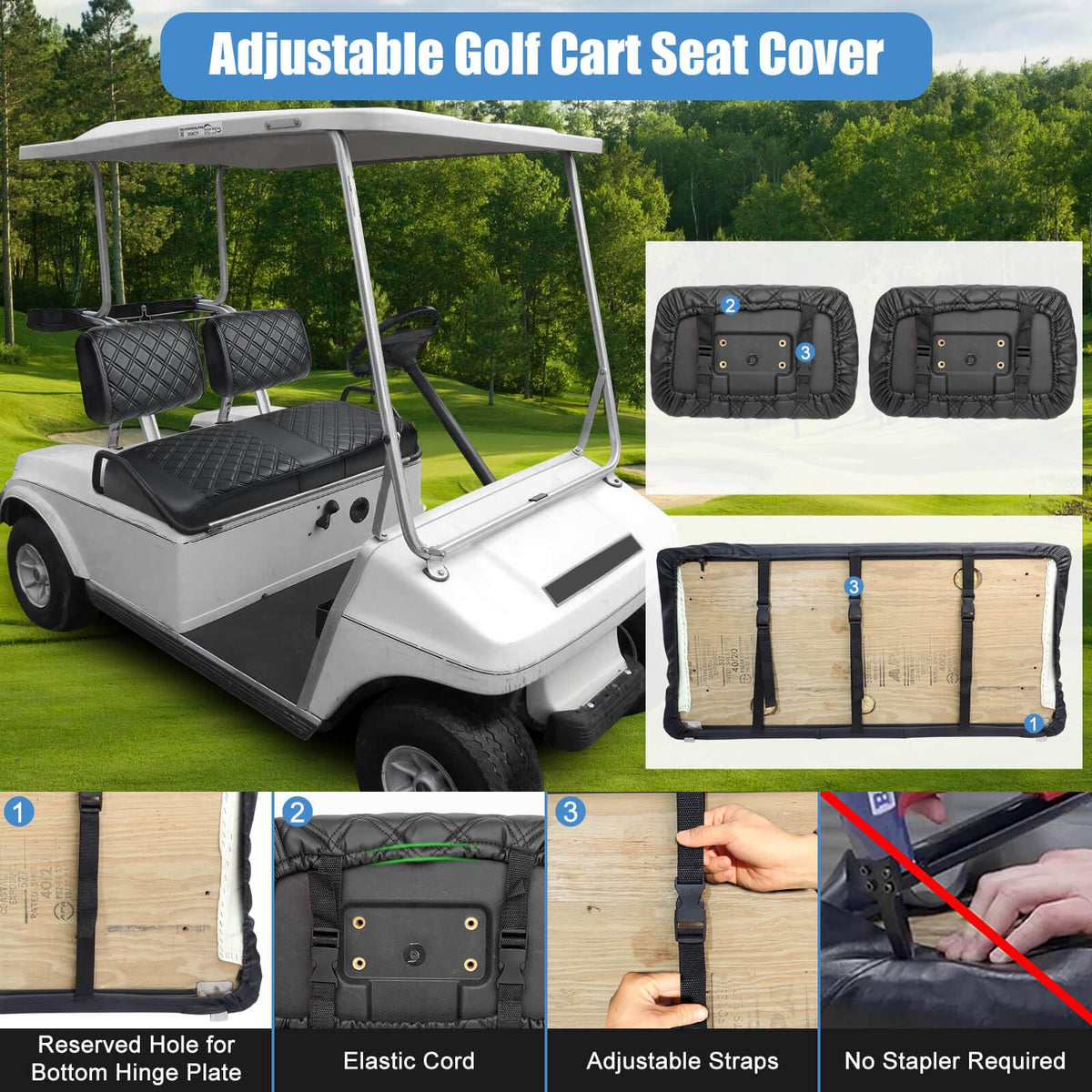 MOSNAI seat cover kit including two backrests and one bench cover