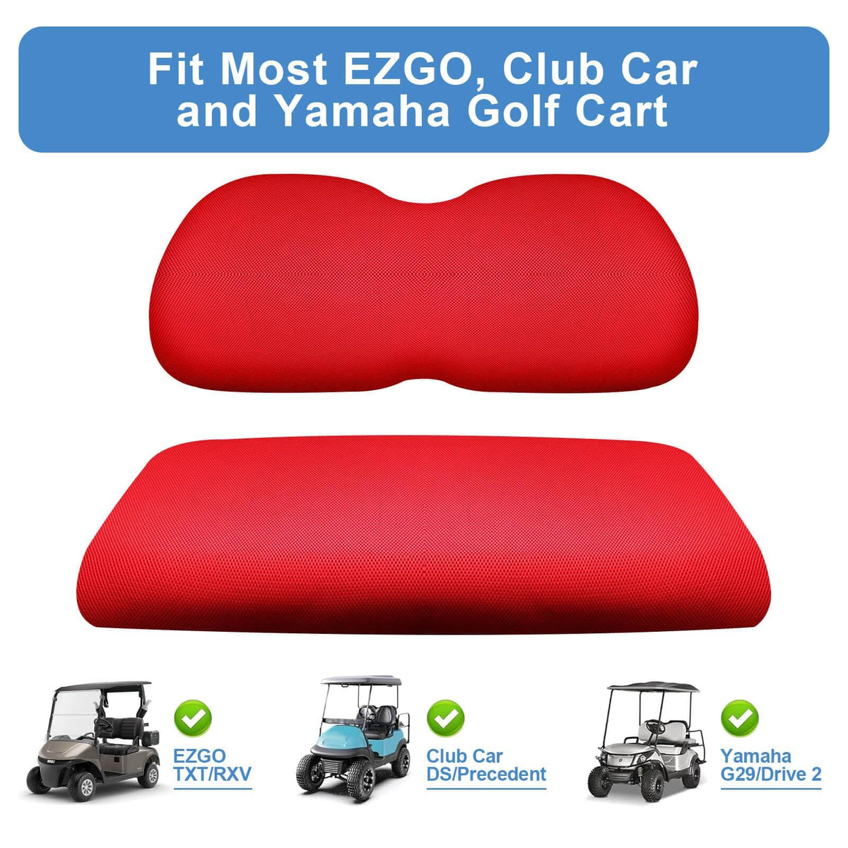 MOSNAI Club Car DS seat cover – side view, easy installation without tools.