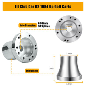 MOSNAI DS steering wheel adapter in silver satin finish shows premium aluminum look