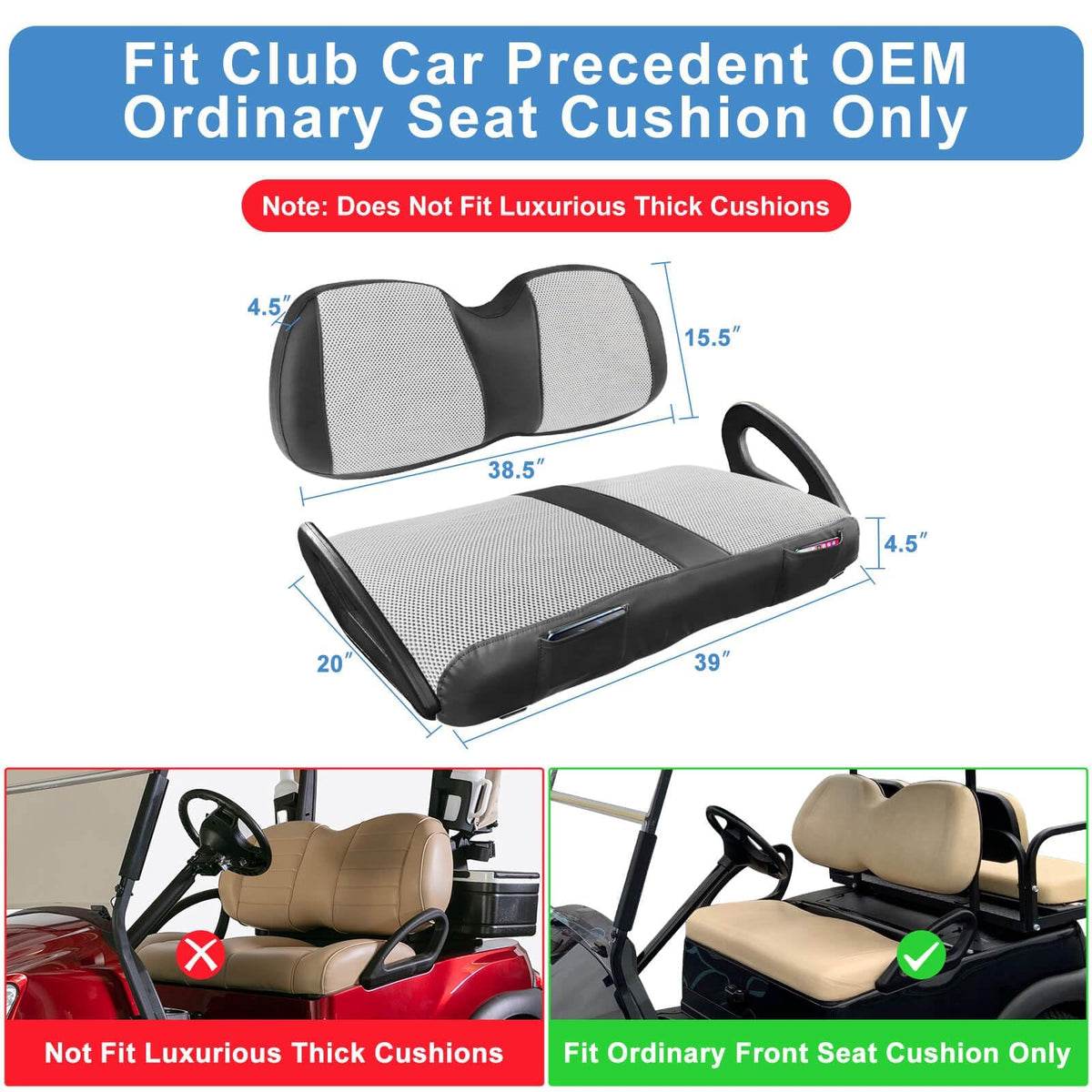 MOSNAI Club Car Precedent seat cover with front pockets for essentials.