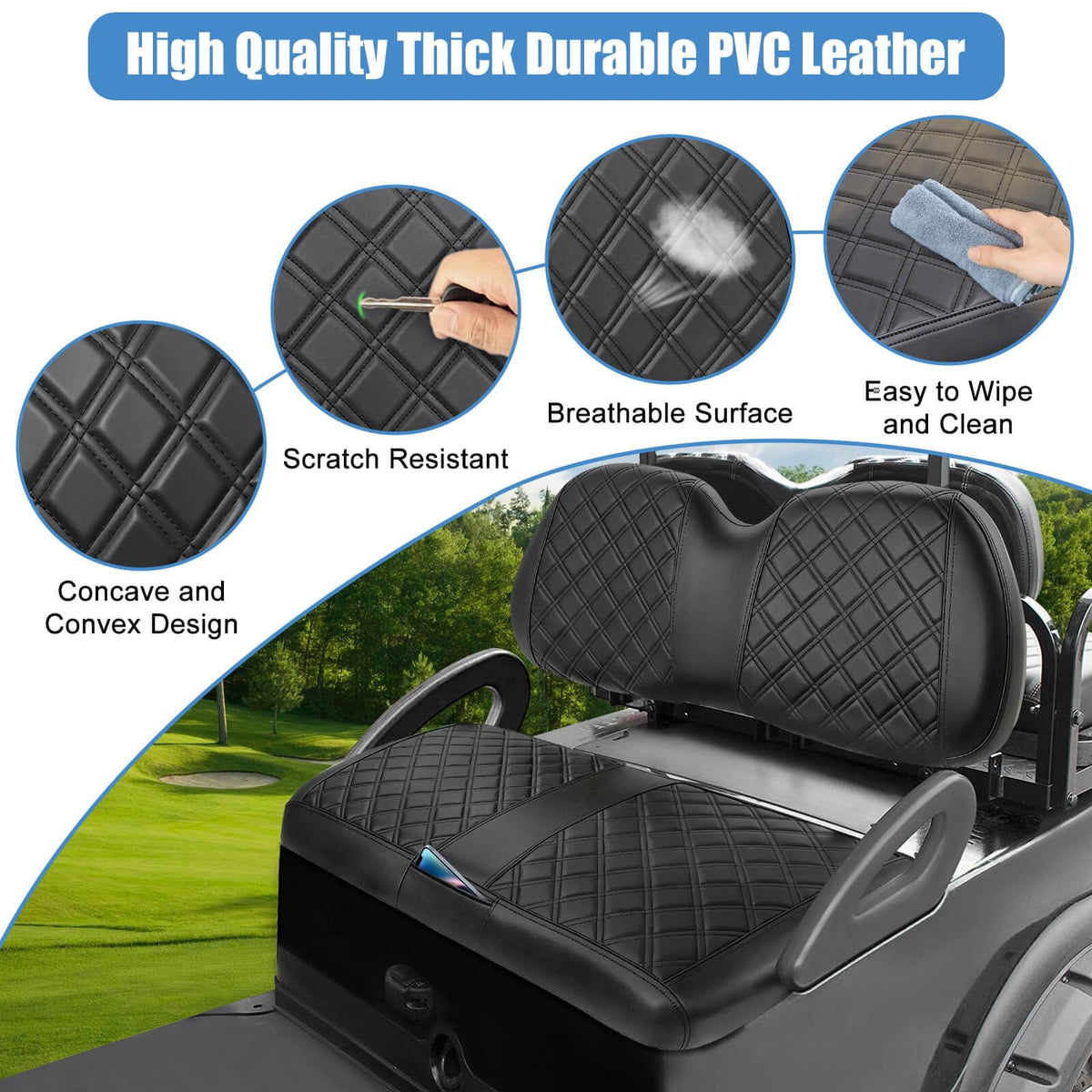 MOSNAI Premium PVC leather seat cover soft, scratch-resistant protection for daily use.