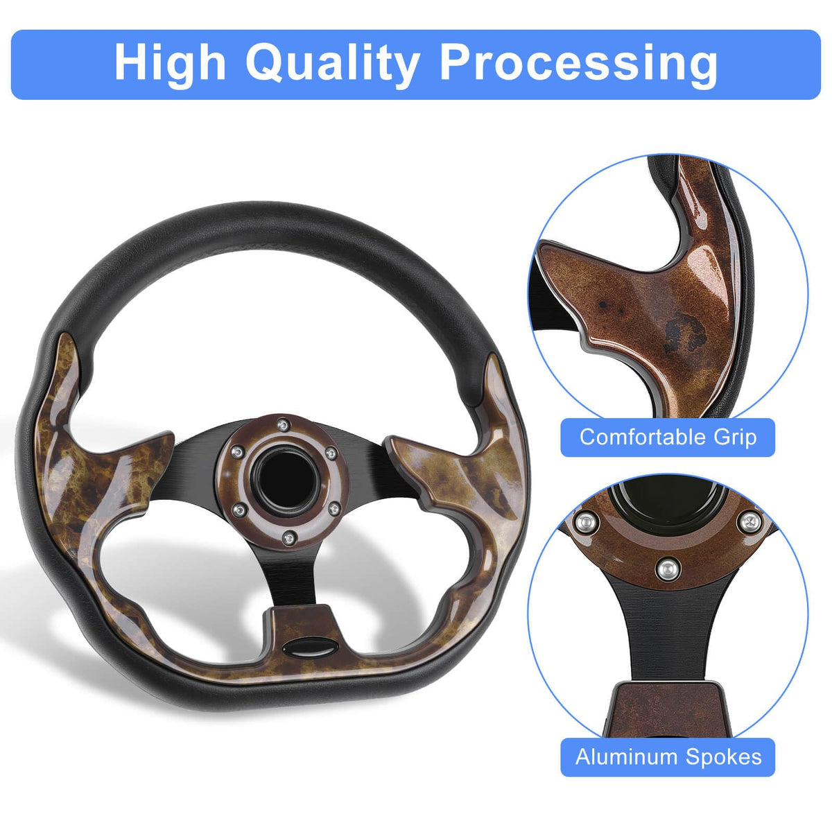MOSNAI d-shape-design steering wheel creates extra room for easier entry.