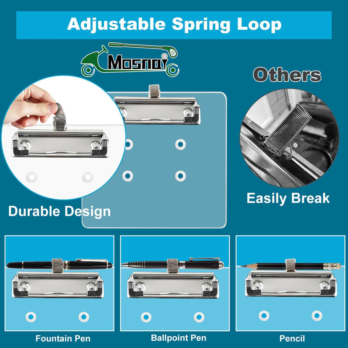 MOSNAI durable metal clip maintains paper grip without damage