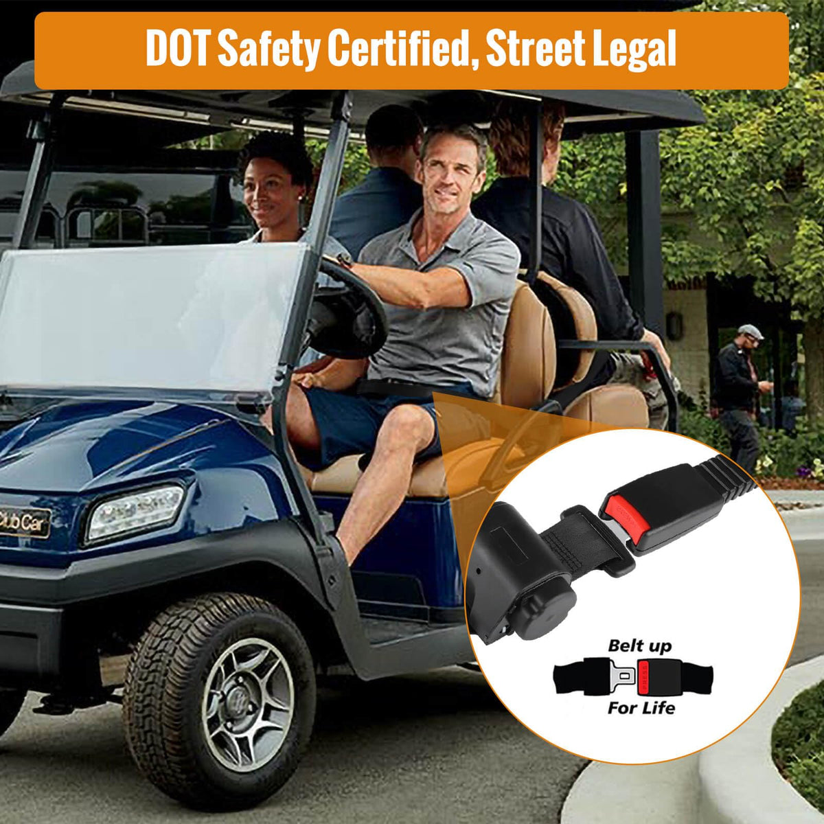 MOSNAI Durable seat belt webbing designed for daily golf-cart use.
