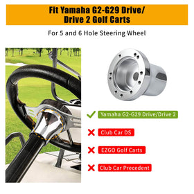 Easy steering column installation for quick Yamaha cart upgrades.