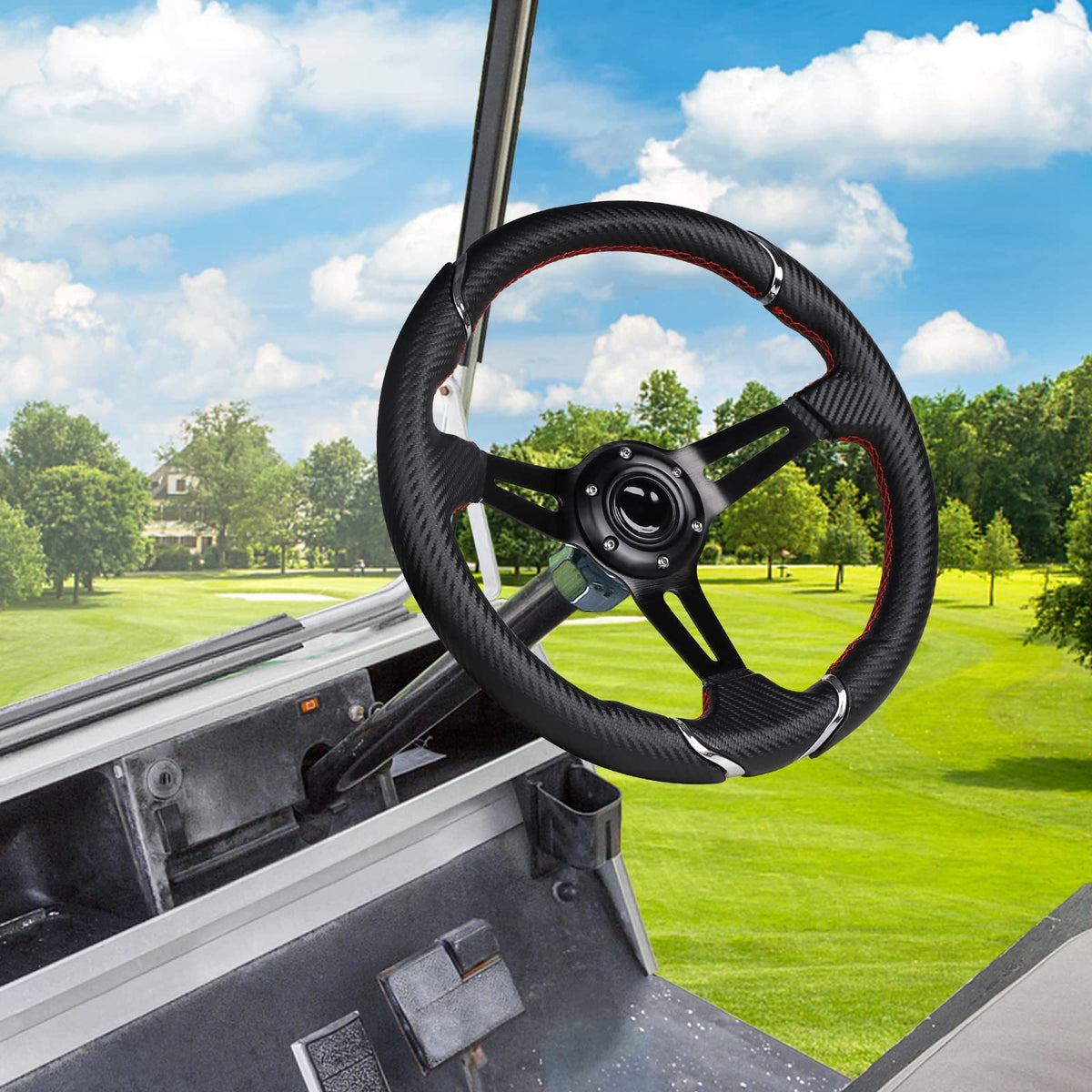 Adapter not included; use with compatible golf cart adapters.
