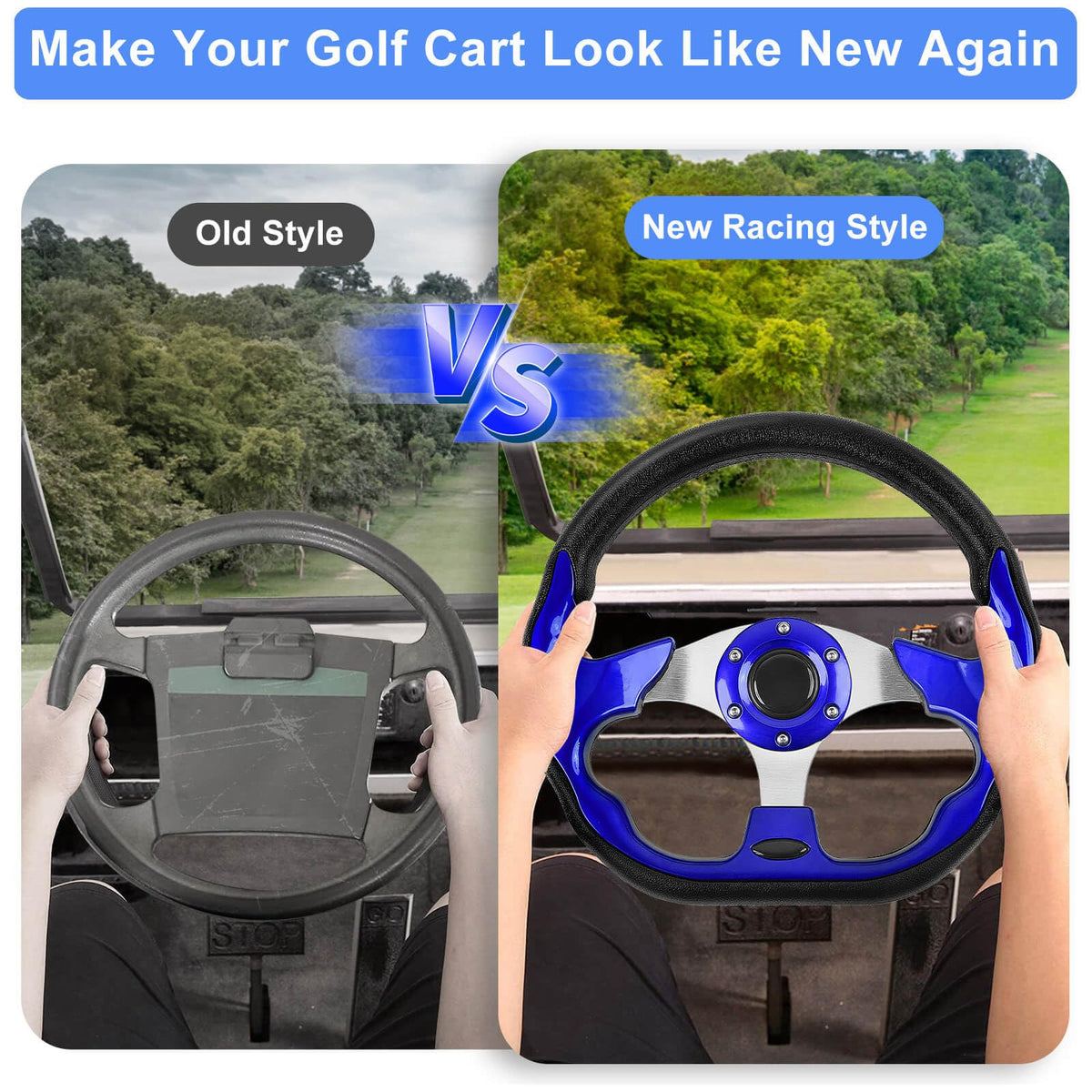 MOSNAI ergonomic Yamaha golf cart wheel with smooth grip.