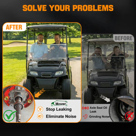 Two pack MOSNAI EZGO kit installed on axle for smooth ride