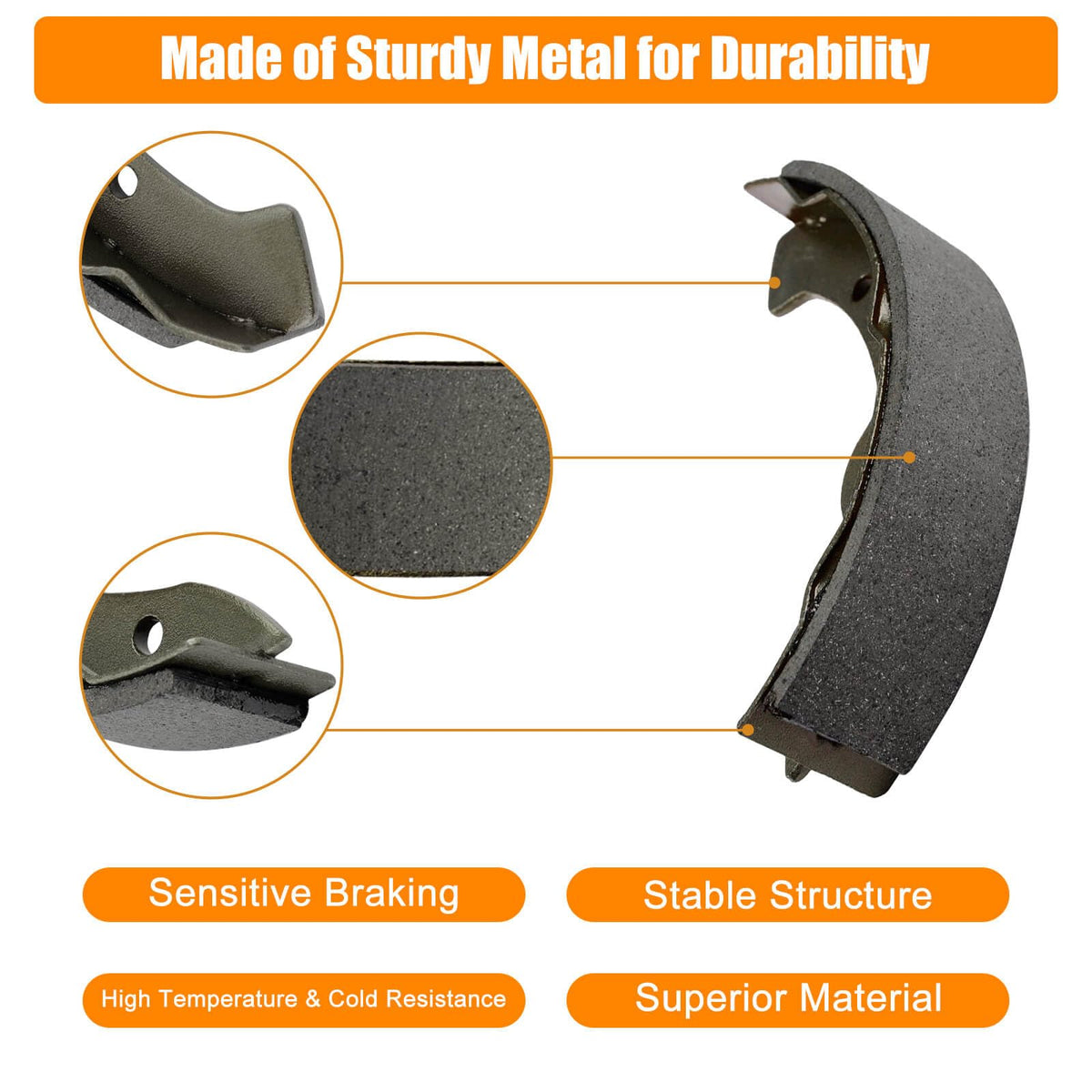 MOSNAI EZGO brake shoes kit model compatibility chart with TXT Medalist and Workhorse